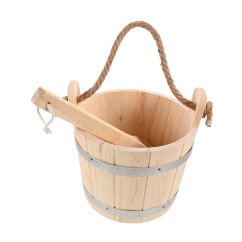 ROMISBABA Sauna Eimer mit Ergonomischem Griff und Passender Schöpfkelle Hitzebeständiger Bade und Dampfraum Eimer Vielseitig für Sauna und Entspannung Geeignet von ROMISBABA