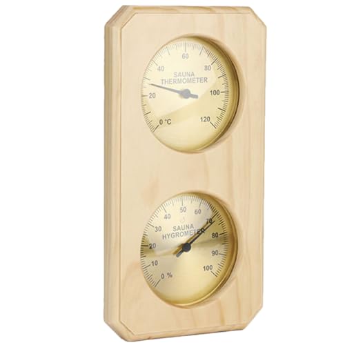 ROMISBABA Sauna Hygrometer Thermometer Wandmontage Temperatur Feuchtigkeitsmesser Saunazubehör für Innen Außenbereich Deutliche Anzeige Praktisches Raumklima messgerät von ROMISBABA