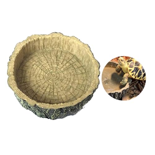 ROMISBABA 10x10x2 5 cm Harz Schüssel Muster Reptil Fütterung Platte Sicher Für Schildkröte Schlange Gecko Haustier von ROMISBABA