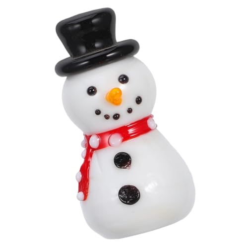 ROMISBABA Schneemann-Ornamente weihnachtsdekoration weihnachtsfigur weihnachtslandschaft Glas-Weihnachtsschneemann-Dekoration Weihnachtsparty-Schneemannstatue von ROMISBABA
