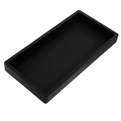 ROMISBABA Schwarzes Silikon Badezimmer Tablett Großes Ablagefach Rutschfestes Vanity Tray für Bad Küche Kosmetik Schmuck Organizer von ROMISBABA