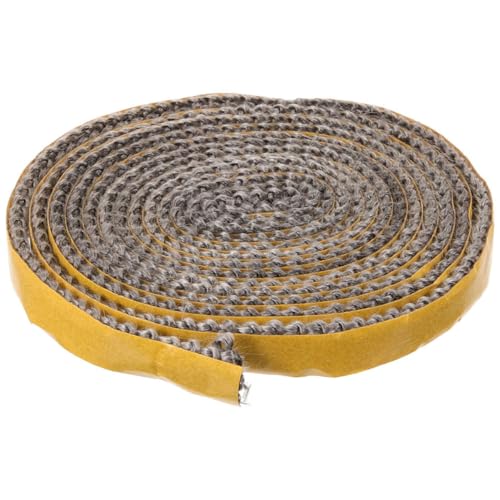 ROMISBABA Selbstklebendes Hitzebeständiges Holzofendichtungsband Fiberglas Dichtung für Holzofen Tür und Kaminofen Einsatz Schützt vor Rauch und Staub Vielseitig Austauschbar von ROMISBABA