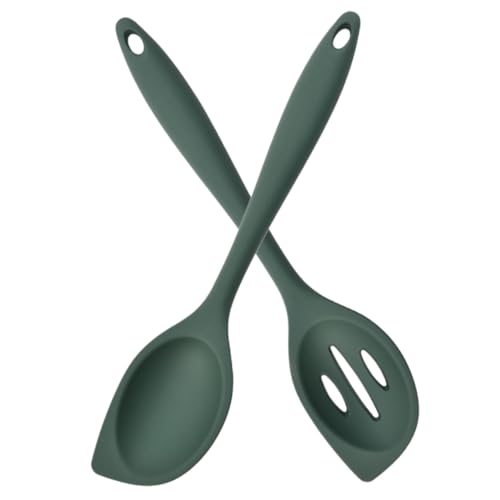 ROMISBABA Silikon Reislöffel Rutsch Geschlitzt Suppenkelle Hitzebeständig Küchenutensilien Haushalt Küchenhelfer Praktisch Langlebig Bpa Frei für Kochen Servieren von ROMISBABA