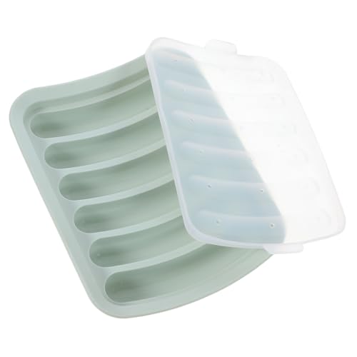 ROMISBABA Silikon Wurstform DIY Sausage Mold aus Lebensmittelechtem Silikon mit Deckel Hitzebeständig für Backofen Wiederverwendbar für Handgemachte Würste und Babynahrung Grün Vielseitig von ROMISBABA