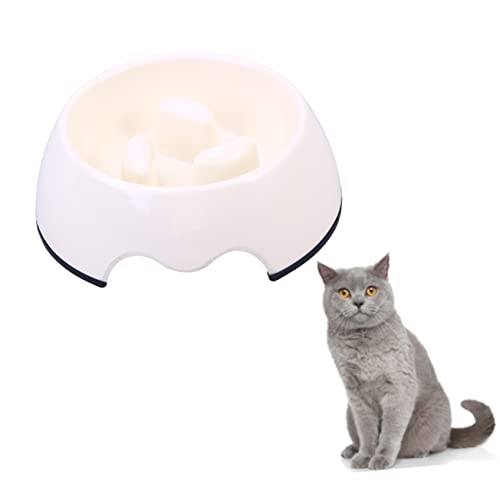 ROMISBABA Pet Futterlangsamesschüssel Aus Lebensmittelechtem Material Weiß s rutschfest Für Kleine Hunde Und Katzen Verhindert Verschlucken Und Übergewicht Gesundes Füttern Im Alltag von ROMISBABA