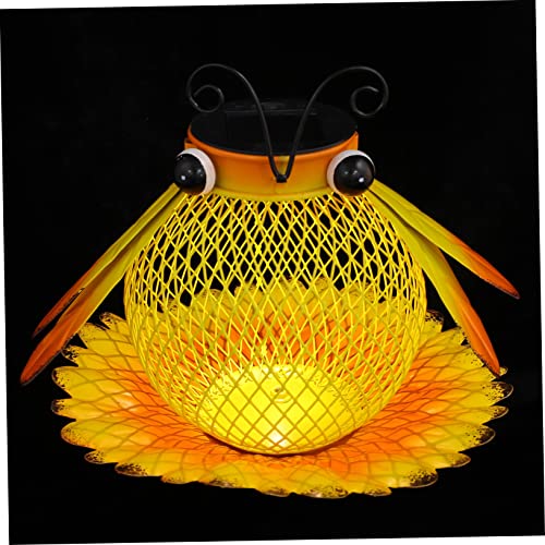 ROMISBABA Solar Vogelfutterspender mit Solar LED Gartenlicht Hängender Futterspender aus Eisen für Vögel für Garten und Terrasse Langlebig und Rostfrei von ROMISBABA