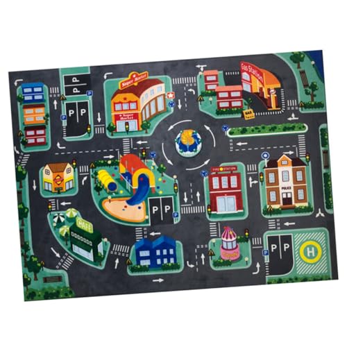 ROMISBABA Spielteppich LED Verkehrs lernmatte Weicher Langlebiger Krabbelteppich für Jungen und Mädchen rutschfest Kreatives Lernspielzeug für Kinderzimmer und Spielzeit von ROMISBABA