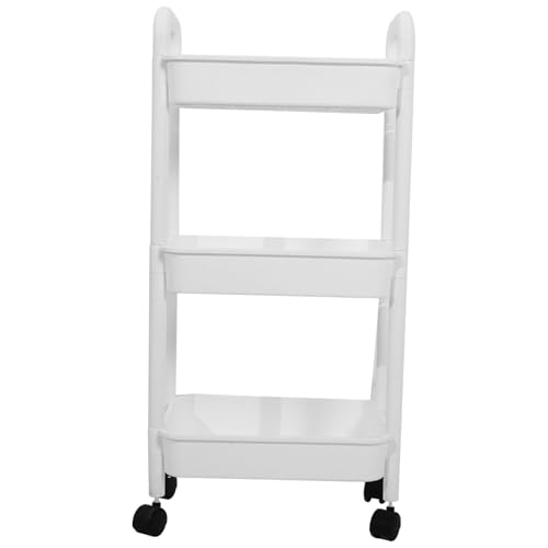 ROMISBABA Stufiger Utility Cart mit Rädern Multifunktionaler Aufbewahrungswagen für Bad Küche und Büro Stabiler Organizer Trolley aus Langlebigem Material Mobiler Rollcontainer für von ROMISBABA