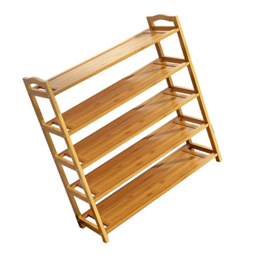ROMISBABA Stufiges Holz Schuhregal mit Stabiler Konstruktion Großer Kapazität Praktischer Schuhaufbewahrung für Flur Eingangsbereich und Balkon Elegantes Holzdesign Platzsparend und Robust von ROMISBABA