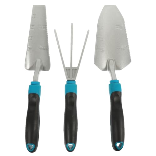 ROMISBABA Teiliges Gartenwerkzeug Metall Handkelle Rechen Pflanzwerkzeug für Bonsai und Zimmerpflanzen Robustes Praktisches Gartengerät zum Lockern und Pflegen Kleiner Pflanzen von ROMISBABA