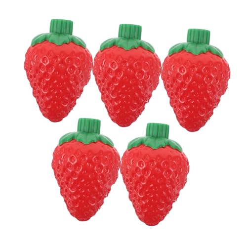 ROMISBABA Teiliges Mini Squeeze Flaschen Kleine Sauce Behälter mit Auslaufsicherem Verschluss Nachfüllbare Erdbeerförmige Kunststoff Soßenbehälter für Ketchup Dressing Sirup von ROMISBABA