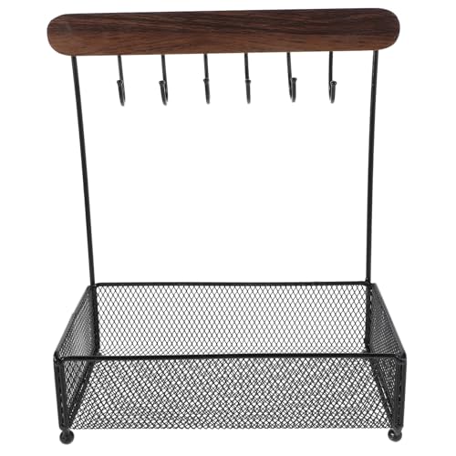 ROMISBABA Tisch-Organizer Haken Und Tablett Schmuck-Organizer-ständer Für Eingangsregal Oder Schreibtisch Bücherregal-Organizer Zur Aufbewahrung Von Accessoires von ROMISBABA