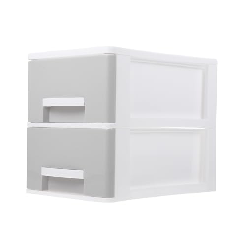 ROMISBABA Transparente Schubladenbox mit Desktop Organizer Aufbewahrungsbox Kompakter Aufbewahrungskasten für Schmuck Kosmetik und Kleine Gegenstände Graues Design Platzsparend und Robust von ROMISBABA