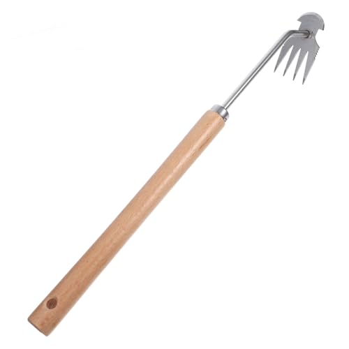 ROMISBABA Unkrautstecher Krallen Handjäter mit Ergonomischem Holzgriff Langlebiges Gartengerät für Effizientes Entfernen Wurzeln im Garten und Rasenpflege von ROMISBABA