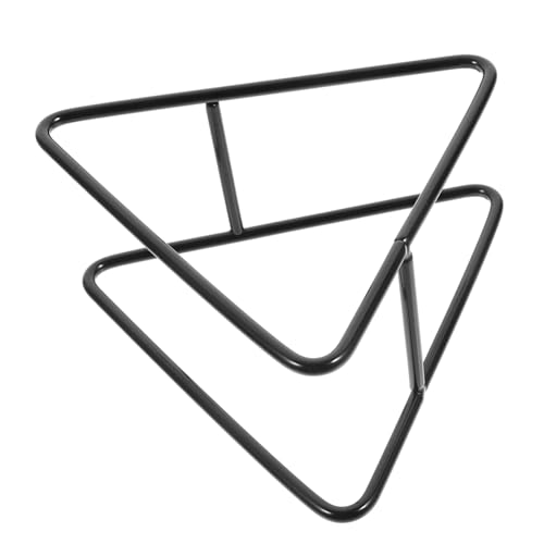 ROMISBABA Untersetzerhalter Dreieckig Schwarz Desktop Regal für Runde und Quadratische Untersetzer Multifunktionaler Halter und Dekoration für Haushalt und Restaurant von ROMISBABA