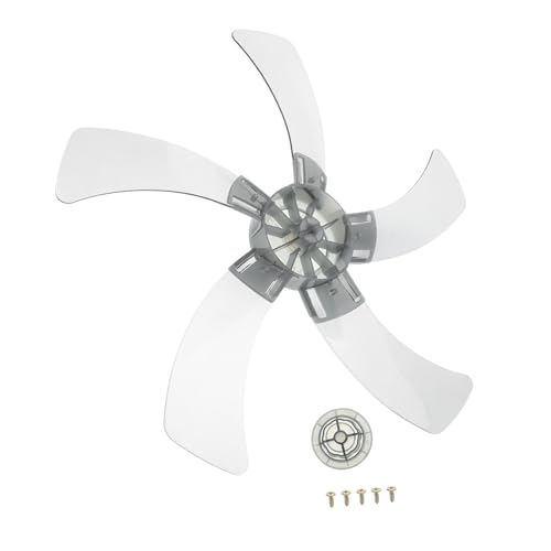 ROMISBABA Ventilatorflügel Ersatzteil Verstärkte Kunststoffblätter mit Mutterabdeckung Leise Standventilator Flügel Starkes Winddesign Passend für Haushalts Tisch und Standventilatoren von ROMISBABA