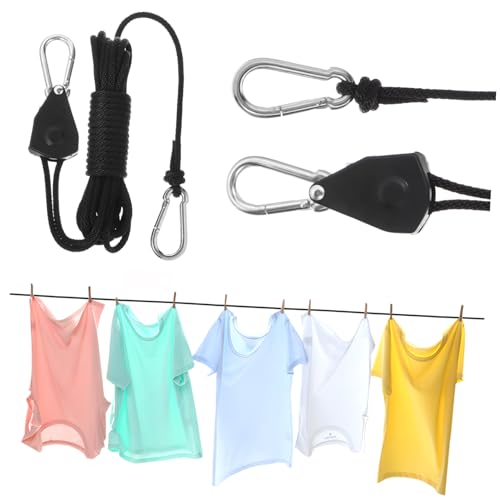ROMISBABA Verstellbare Outdoor Wäscheleine mit Metallrolle Strapazierfähiges Polypropylen Seil Reißfest und Verschleißfest für Balkon Camping und Garten von ROMISBABA