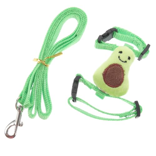 ROMISBABA Verstellbares Kleines Haustiergeschirr Set mit Leine Atmungsaktives Kaninchen Hamster Geschirr Bequemes Brustgeschirr für Outdoor Spaziergänge Grün S von ROMISBABA