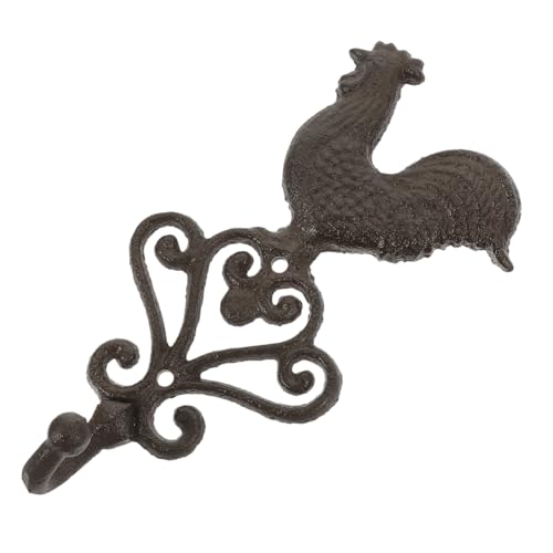 ROMISBABA Vintage Gusseisen Wandhaken Hahnform Garderobenhaken Robuste Wandhalterung Retro Stil für Innenbereich und DIY Dekoration von ROMISBABA
