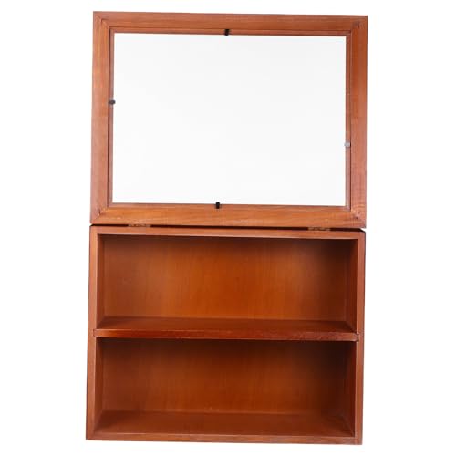 ROMISBABA Vintage Holz Display Schrank mit Klapp tür Kleines Handgefertigtes Aufbewahrungsregal für Figuren und Dekoration Vielseitig als Wand Tischvitrine Nutzbar Stabile Konstruktion ROMISBABA Vintage Holz Display Schrank mit Klapp tür Kleines Handgefertigtes Aufbewahrungsregal für Figuren und Dekoration Vielseitig als Wand Tischvitrine Nutzbar Stabile Konstruktion von ROMISBABA