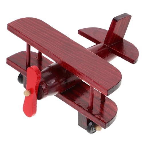 ROMISBABA Vintage Holzflugzeug Modell Retro Deko für Zuhause und Büro Handgefertigtes Holzornament als für Flugzeugliebhaber Leichtes Desktop Flugzeug Ornament im Europäischen Stil von ROMISBABA