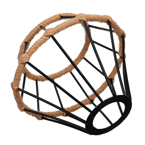 ROMISBABA Vintage Metall Lampenschirm mit Handgewebtem Seil Dekorativer Hohler Metall Lampenschirm Universeller Ersatz für Schlafzimmer Wohnzimmer Esszimmer Boho Stil Einfache Montage von ROMISBABA