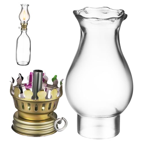 ROMISBABA Vintage Öllampe Ersatzteil mit Glas Lampenschirm und Robustem Docht Hitzebeständig Einfach zu Montieren Passend für Wohnzimmer Schlafzimmer Esszimmer Klassische Zufällige Farbe ROMISBABA Vintage Öllampe Ersatzteil mit Glas Lampenschirm und Robustem Docht Hitzebeständig Einfach zu Montieren Passend für Wohnzimmer Schlafzimmer Esszimmer Klassische Zufällige Farbe von ROMISBABA