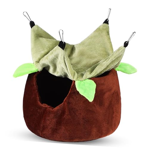 ROMISBABA Vogelhängematte Winterbett mit Stabilem Boden Parakeet Nest für Papageien Käfig Haustierbett Warm und Bequem Installieren Geeignet für Wellensittiche Nymphensittiche Hamster und von ROMISBABA