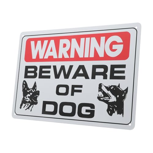 ROMISBABA Vorsicht Hund Robustes Warnschild Eisen für Garten und Einfahrt Wetterfest Einfach zu Montieren für Zäune Tore und Fenster um Unerwünschte Fernzuhalten von ROMISBABA