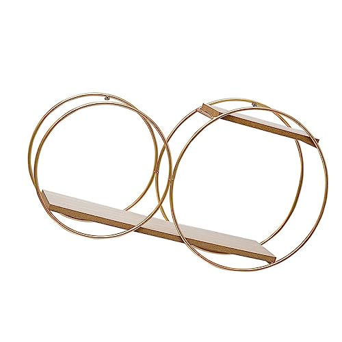 ROMISBABA Wandregal Hängendes Aufbewahrungsregal aus Goldener Schwebender Wandhalter Kreatives Kleines Regal für Küche und Wohnzimmer Wanddeko Organizer von ROMISBABA