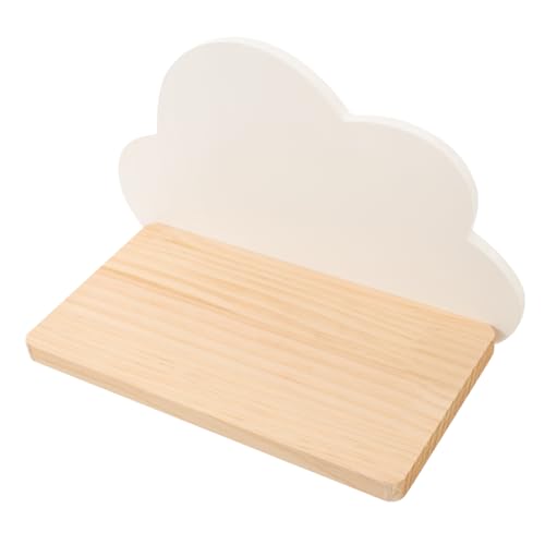 ROMISBABA Wandregal Holz Schwebend Rustfrei Stabile Wandhalterung Einfache Montage Badezimmer Küchenregal Multifunktional Klein Weiß Minimalistisches Design von ROMISBABA