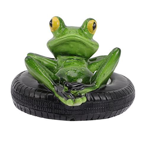 ROMISBABA Wasserfester Resin Frosch Schwimmfigur Garten Teichdekoration Lebensechte Simulation Wetterfestes Ornament für Außenbereich Kreative Gartendeko für Wasserflächen von ROMISBABA