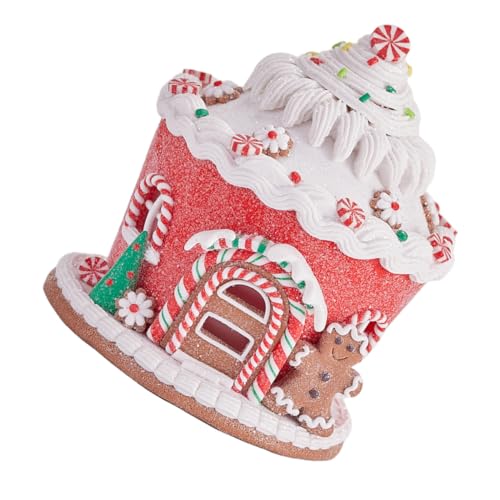 ROMISBABA Weihnachtliche Led-Dekoration Resin Schloss Haus Leuchtendes Ornament Festliche Tischmitte für Kamin Büro Regal Vielseitig Platzierbar Batteriefrei Warmes Licht von ROMISBABA