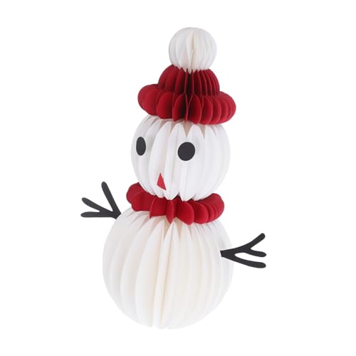 ROMISBABA Weihnachtlicher Schneemann-honigwaben-tischmittelpunkt Faltbare Langlebige Indoor-Dekoration Vielseitige Party Festtagsdeko für Esstisch Wiederverwendbar Kleines Format von ROMISBABA