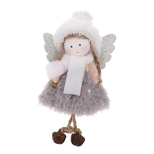 ROMISBABA Weihnachtsengel Plüschpuppen Hängende Ornamente Für Weihnachtsbaum-Dekoration Süße Und Gemütliche Weihnachtsdeko Für Festtage Und Partys Graue Engel Mädchen Figur Als von ROMISBABA