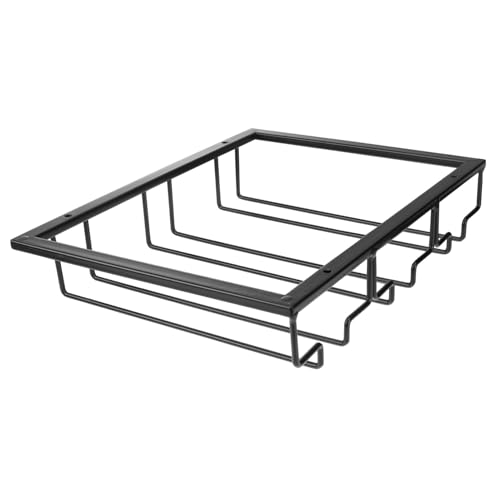 ROMISBABA Weinregal Stehend aus Metall Glashalter für Hängende Weingläser Flaschenhalter für Bar Küche Schwarz Langlebig Platzsparend von ROMISBABA
