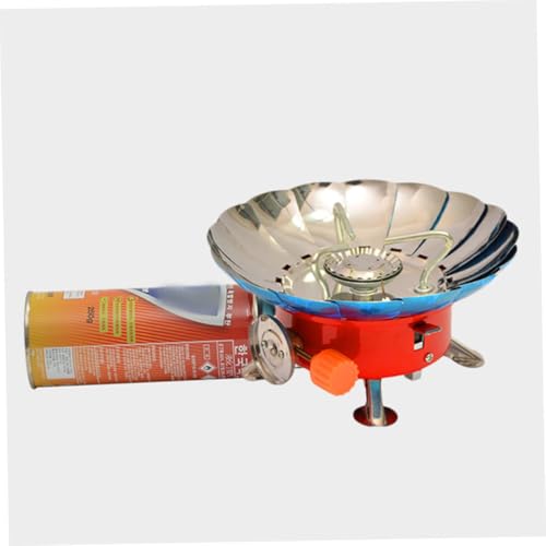 ROMISBABA Windgeschützter Tragbarer Camping Gaskocher mit Klappbaren Windschutzplatten Robustem Brenner und Stabilen Standfüßen für Outdoor kochen Rasen und Betonflächen von ROMISBABA