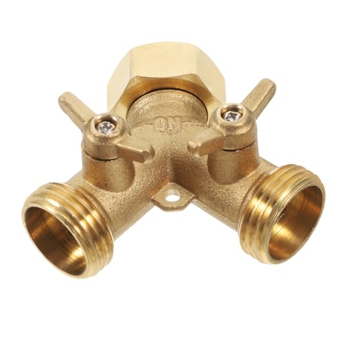 ROMISBABA Y Ventil Wasserhahn Verteiler Messing Robuster Schlauchanschluss mit Komfortgriffen für Gartenbewässerung und Vielseitige Anwendungen im Freien ROMISBABA Y Ventil Wasserhahn Verteiler Messing Robuster Schlauchanschluss mit Komfortgriffen für Gartenbewässerung und Vielseitige Anwendungen im Freien von ROMISBABA