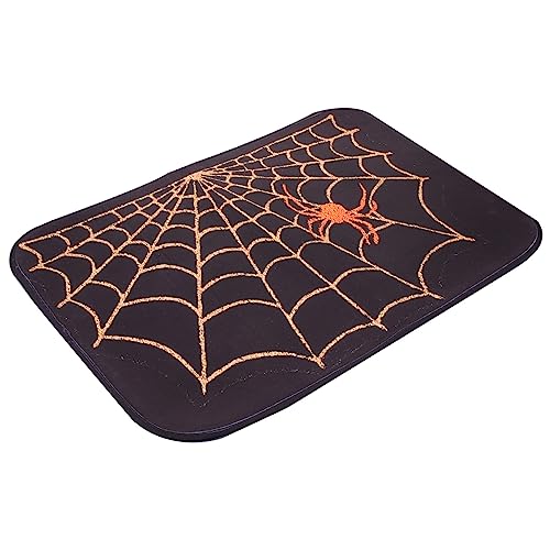 ROMISBABA rutschfeste Halloween Badematte mit Spinnennetzmuster Flauschiger Flanellteppich Strapazierfähig und Sicher Dekorative Fußmatte für Badezimmer und Eingangsbereich ROMISBABA rutschfeste Halloween Badematte mit Spinnennetzmuster Flauschiger Flanellteppich Strapazierfähig und Sicher Dekorative Fußmatte für Badezimmer und Eingangsbereich von ROMISBABA