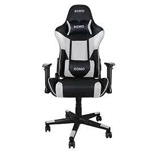 ROMO Gaming-Stuhl Julieta grau/schwarz höhenverstellbar, belastbar bis 170 kg, neigbar, 5 Rollen, Regular von ROMO