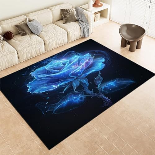 Blaue Teppich Rose Blau Weich, von ROMOER