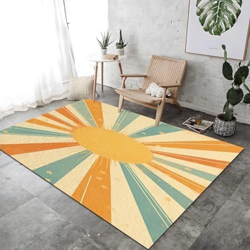Minimalistische Sonneneinstrahlung Druckteppich Weiche Luxuriöse Einfache Pflege Kurzfutter - Moderner Schlafzimmer Teppich Gelb Und Blau Großer Teppich Für Dining Lounge Bett, Minimalistische Sonneneinstrahlung Druckteppich Weiche Luxuriöse Einfache Pflege Kurzfutter - Moderner Schlafzimmer Teppich Gelb Und Blau Großer Teppich Für Dining Lounge Bett, von ROMOER
