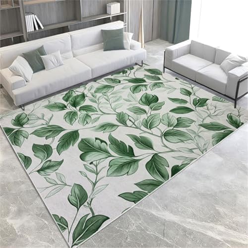 ROMOER Aquarellstil-Fläche Teppiche Grüne Pflanze Blätter Weich, ROMOER Aquarellstil-Fläche Teppiche Grüne Pflanze Blätter Weich, von ROMOER