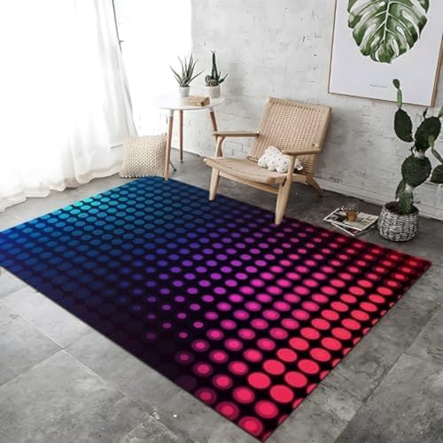 ROMOER Farbenfrohe Verlaufspunkte Druck Teppich Dekoration Farbenfrohe Nicht-Schlupf-Floor Teppiche Waschbare Nicht Rutschernde Atmungsaktiv Für Schlafzimmer von ROMOER