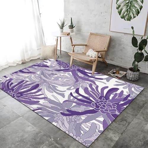 ROMOER Purple Hand Gezogene Chrysanthemen Linie Textur Anti -Shed Lounge Teppiche Maschin, ROMOER Purple Hand Gezogene Chrysanthemen Linie Textur Anti -Shed Lounge Teppiche Maschin, von ROMOER