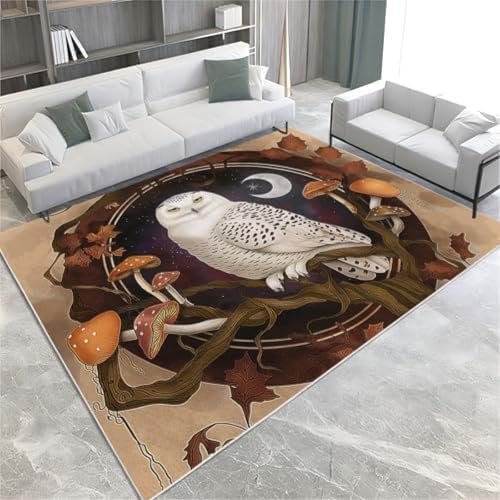 ROMOER Retro-Fläche Teppiche Tier Schneebedeckte Eule Nicht rutschfeste Fläche Teppich Kurze Stapelbodenmatte Für Wohnzimmer Schlafzimmer Badezimmer Küche & Büro, ROMOER Retro-Fläche Teppiche Tier Schneebedeckte Eule Nicht rutschfeste Fläche Teppich Kurze Stapelbodenmatte Für Wohnzimmer Schlafzimmer Badezimmer Küche & Büro, von ROMOER
