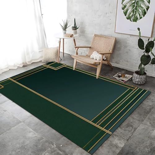 Teppich Vertikale Einfache Linien Drucken Großer Teppich Grüner Heimteppich - Innentür Nicht Rutschfleckenmatte Teppich Teppich Polyester Faser Einfach Zu Reinigen Waschbare Teppiche, von ROMOER