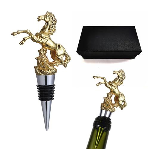 ROMOLY Weinflaschenverschluss，Glitzernder Weinflaschenverschluss in Flaschenverschluss in Pegasusform, Gold für Champagner, Cava, Prosecco - Lustige Geschenkidee! von ROMOLY