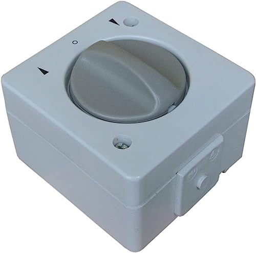 Wechselstrom 230V AC Jalousieschalter/Knebelschalter IP44 mit beidseitiger Tast- & Rastfunktion Feuchtraum spritzwassergeschützt Aufputz System: STERA von ROMOTEC