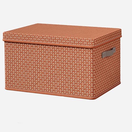 ROMOZ 3 Pack Zusammenklappbare Aufbewahrungsboxen mit Deckel Stoff dekorative Behälter Würfel Organizer Container Körbe Griffe Divider für Schlafzimmer Schrank Wohnzimmer Red,36 * 25 * 20cm von ROMOZ